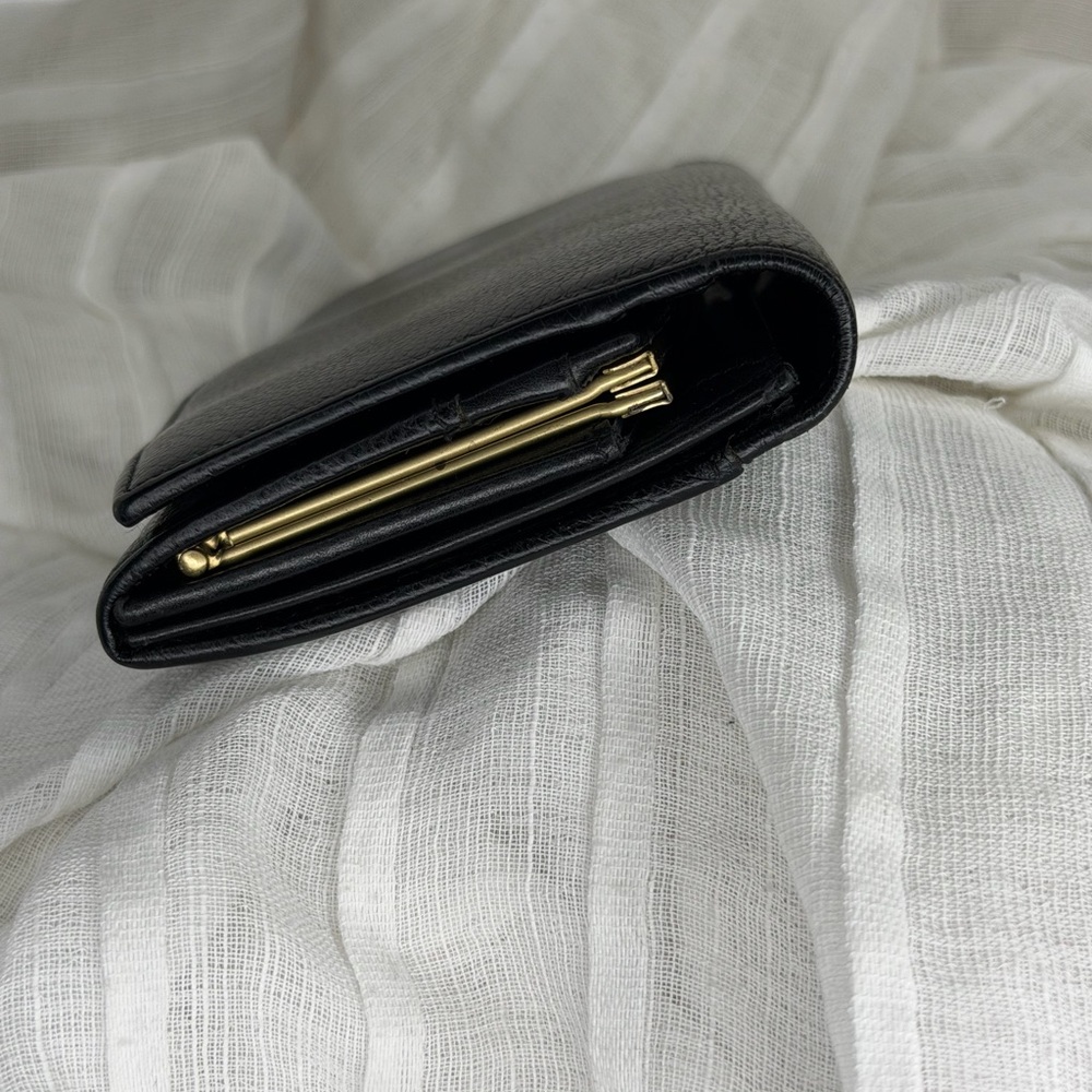 Vintage Coach Madison Black Leather Kiss Lock Clutch Wallet Made in Italy - Picture 12 of 16
